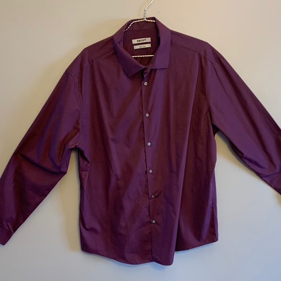 Men’s Dark Purple Dress Shirt, 17.5 - Picture 1 of 5